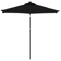 Ombrellone Giardino con LED Palo Acciaio Nero 225x225x212 cm 4005072