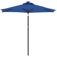 Ombrellone da giardino inclinabile con manovella 225 x 225 x 212 cm protezione UV design moderno in poliestere azzurro 02_0056374