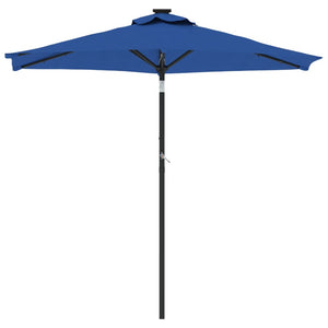 Ombrellone da giardino inclinabile con manovella 225 x 225 x 212 cm protezione UV design moderno in poliestere azzurro 02_0056374