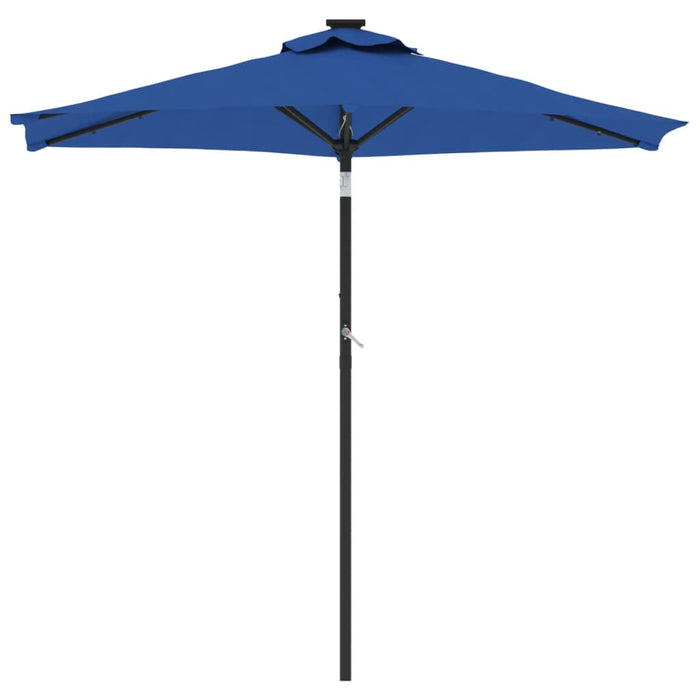 Ombrellone da giardino inclinabile con manovella 225 x 225 x 212 cm protezione UV design moderno in poliestere azzurro 02_0056374