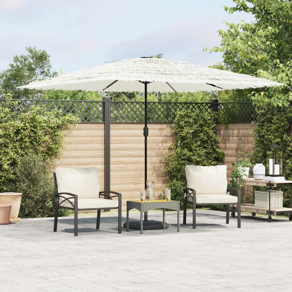Ombrellone Giardino con Palo in Acciaio Bianco 290x290x238 cm 4005085