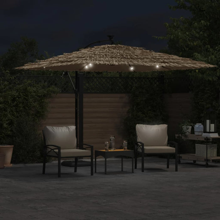 Ombrellone Giardino LED e Palo in Acciaio Marrone 290x290x238cm 4005088