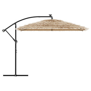 Ombrellone Giardino LED e Palo in Acciaio Marrone 290x290x238cm 4005088