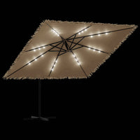 Ombrellone Giardino LED e Palo in Acciaio Marrone 290x290x238cm 4005088