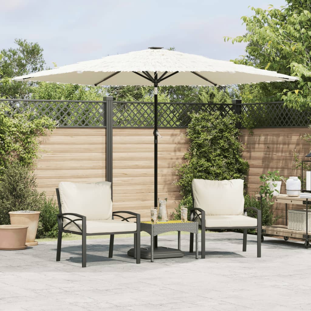 vidaXL Ombrellone Giardino con Palo in Acciaio Bianco 288x288x225 cm
