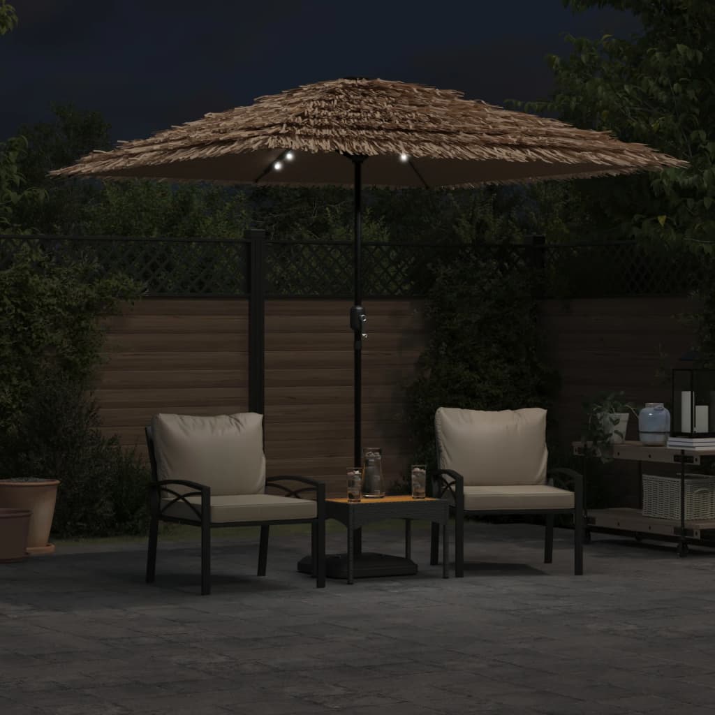 vidaXL Ombrellone Giardino LED e Palo in Acciaio Marrone 248x248x248cm