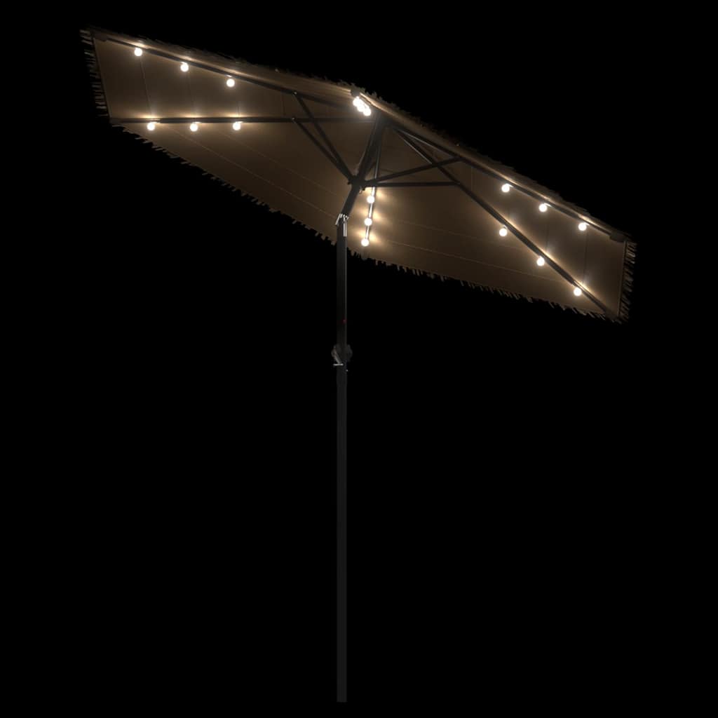 Ombrellone Giardino LED e Palo in Acciaio Marrone 223x223x213cm 4005119