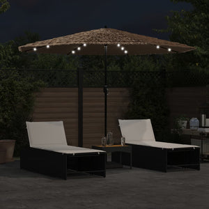 vidaXL Ombrellone Giardino LED e Palo in Acciaio Marrone 324x324x247cm