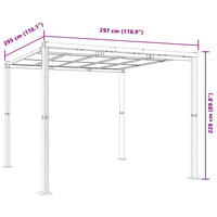 Gazebo da Giardino Antracite 3x3 m in Alluminio 3217060