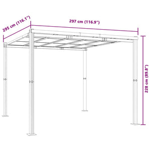 Gazebo da Giardino Antracite 3x3 m in Alluminio 3217060