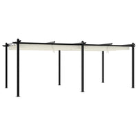 Gazebo da Giardino con Tetto Retrattile Crema 3x6m in Alluminio