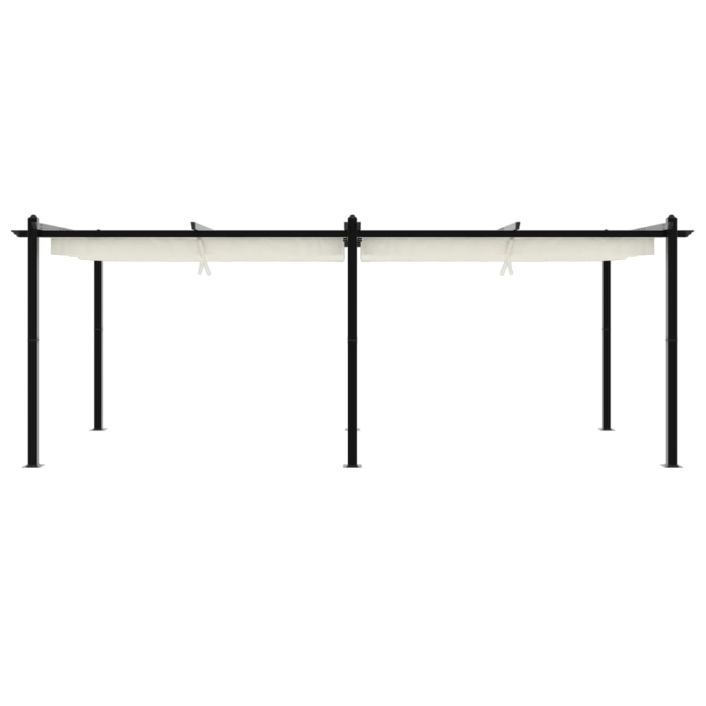 Gazebo da Giardino con Tetto Retrattile Crema 3x6m in Alluminio 3217061