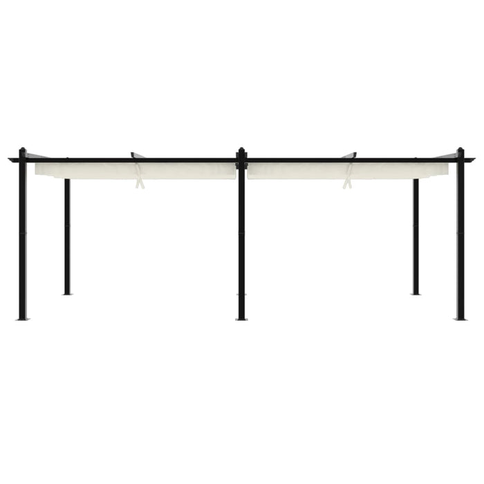 Gazebo da Giardino con Tetto Retrattile Crema 3x6m in Alluminio 3217061