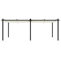 Gazebo da Giardino con Tetto Retrattile Crema 3x6m in Alluminio