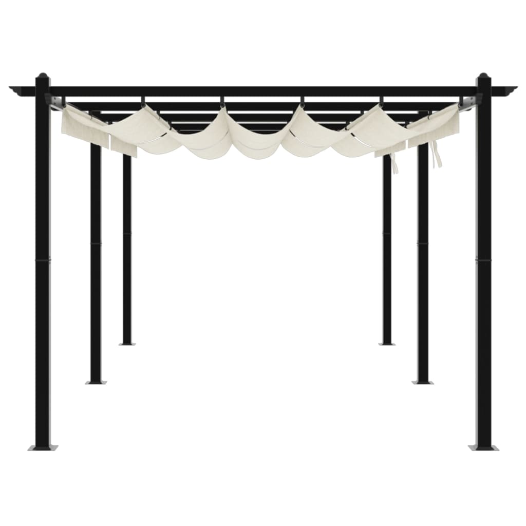 Gazebo da Giardino con Tetto Retrattile Crema 3x6m in Alluminio 3217061