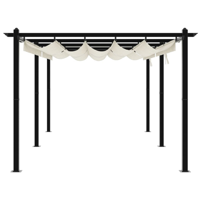 Gazebo da Giardino con Tetto Retrattile Crema 3x6m in Alluminio 3217061
