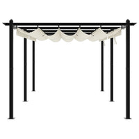 Gazebo da Giardino con Tetto Retrattile Crema 3x6m in Alluminio