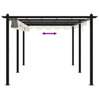 Gazebo da Giardino con Tetto Retrattile Crema 3x6m in Alluminio 3217061
