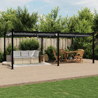 Gazebo Giardino con Tetto Retrattile Antracite 3x6 m Alluminio 3217062