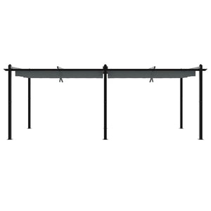 Gazebo Giardino con Tetto Retrattile Antracite 3x6 m Alluminio