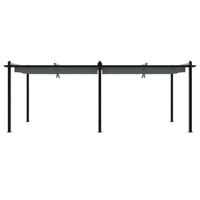 Gazebo Giardino con Tetto Retrattile Antracite 3x6 m Alluminio