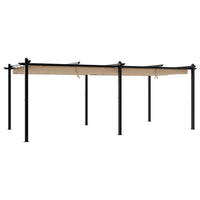 Gazebo da Giardino con Tetto Retrattile Tortora 3x6 m Alluminio