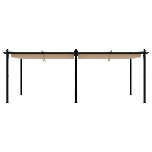 Gazebo da Giardino con Tetto Retrattile Tortora 3x6 m Alluminio 3217063