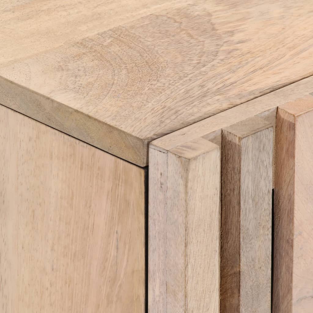 vidaXL Comodino 40x34x46 cm in Legno Massello di Mango Sbiancato