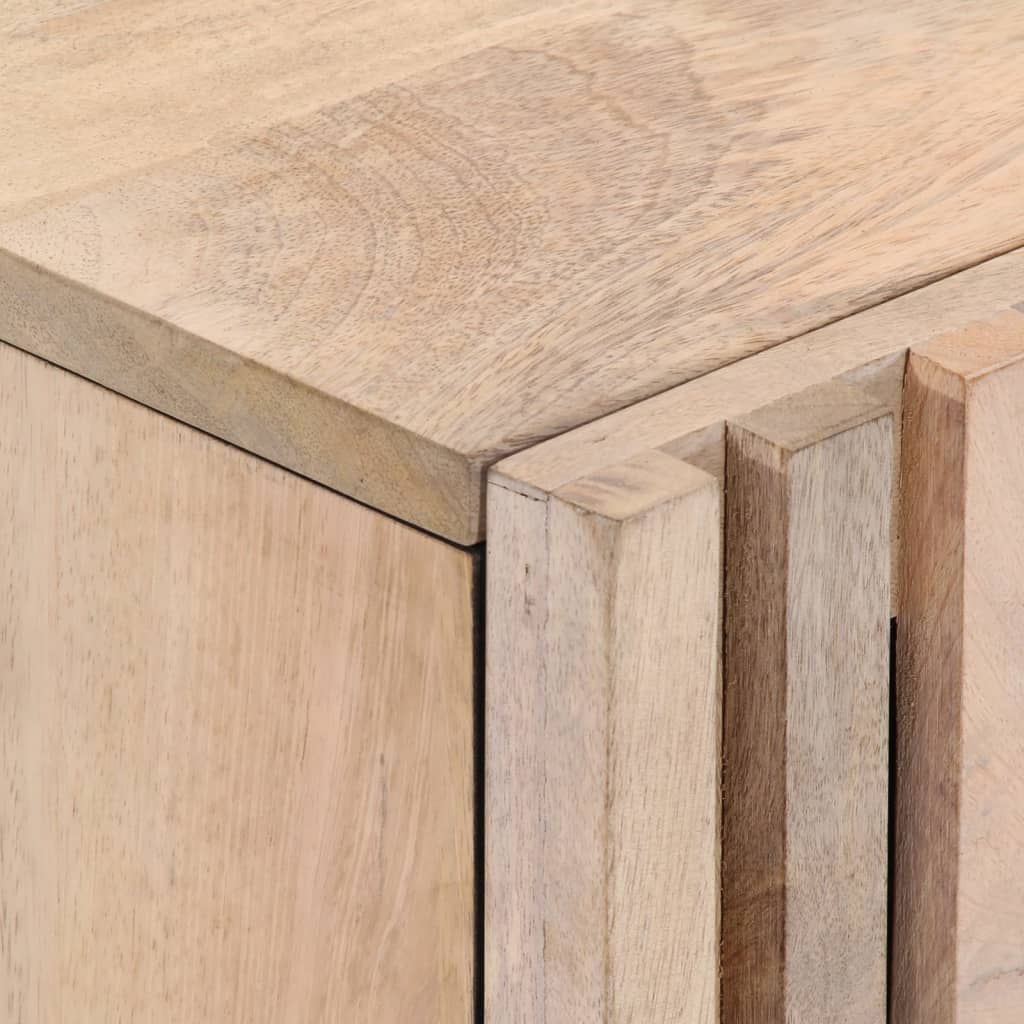 Comodini 2pz 40x34x46 cm in Legno Massello di Mango Sbiancato 377423