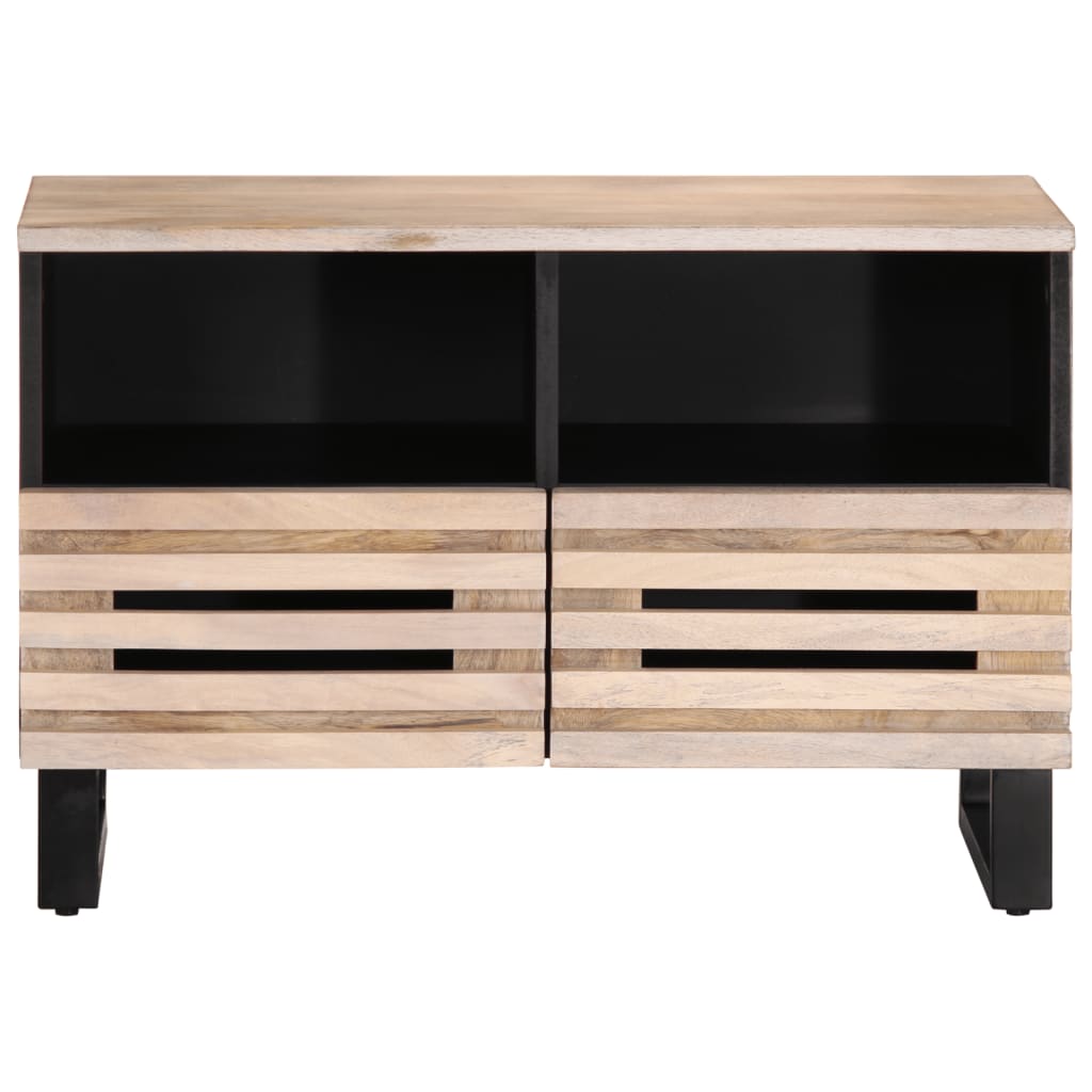 Mobile Porta TV-Mobile per TV-Credenza TV Bianco 70x34x46 cm in Legno Massello di Mango
