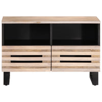 Mobile Porta TV-Mobile per TV-Credenza TV Bianco 70x34x46 cm in Legno Massello di Mango