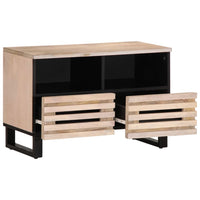 Mobile Porta TV-Mobile per TV-Credenza TV Bianco 70x34x46 cm in Legno Massello di Mango