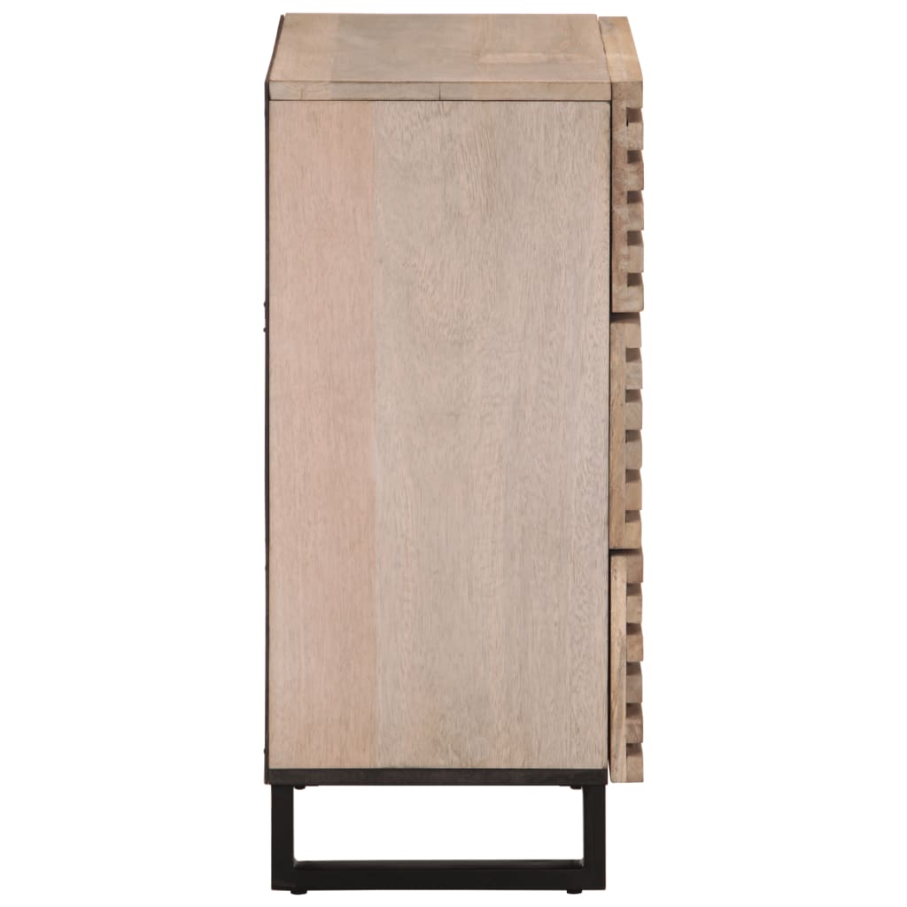 vidaXL Credenza Bianca 60x34x75 cm in Legno Massello di Mango