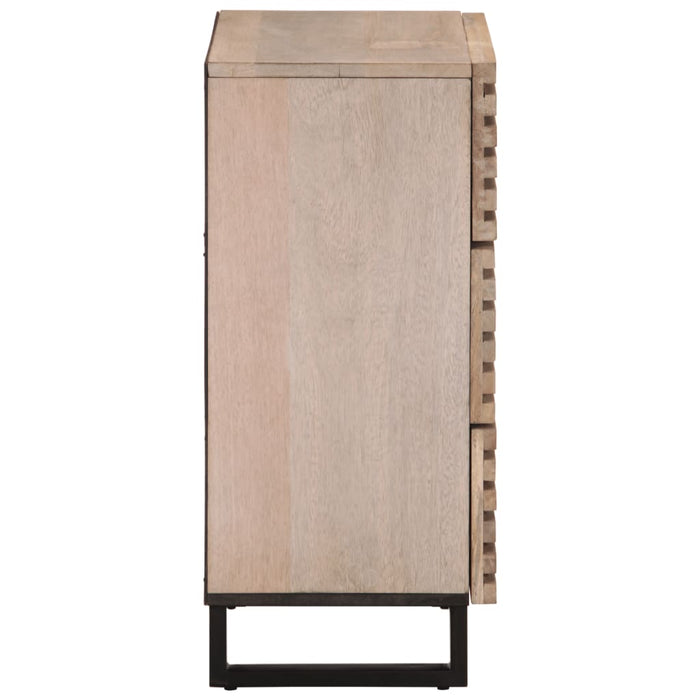 vidaXL Credenza Bianca 60x34x75 cm in Legno Massello di Mango