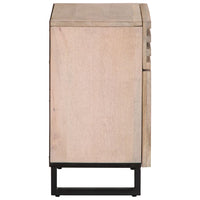 Comodino Bianco 50x34x60 cm in Legno Massello di Mango 377479