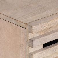 Comodino Bianco 50x34x60 cm in Legno Massello di Mango 377479