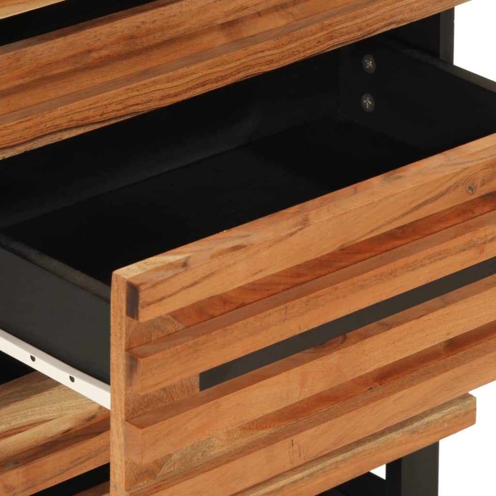 Comodino 50x34x62 cm in Legno Massello di Acacia 377482