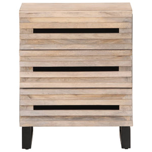 Comodino 50x34x62 cm in Legno Massello di Mango 377484