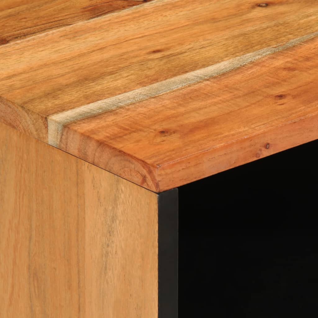 Comodino Marrone 50x34x62 cm in Legno Massello di Mango 377488