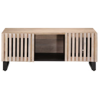 Tavolino da Salotto Bianco 100x55x40 cm Legno Massello di Mango