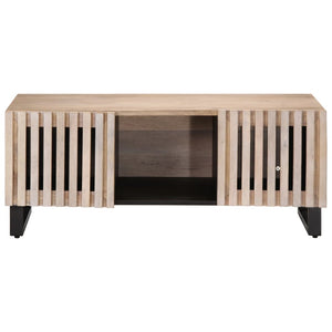Tavolino da Salotto Bianco 100x55x40 cm Legno Massello di Mango