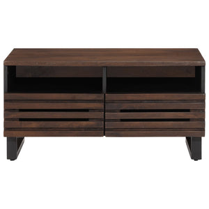 Tavolino da Salotto Marrone 80x55x40 cm Legno Massello di Mango