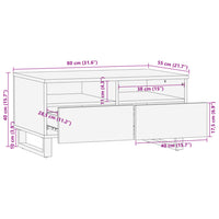 Tavolino da Salotto Marrone 80x55x40 cm Legno Massello di Mango 377502