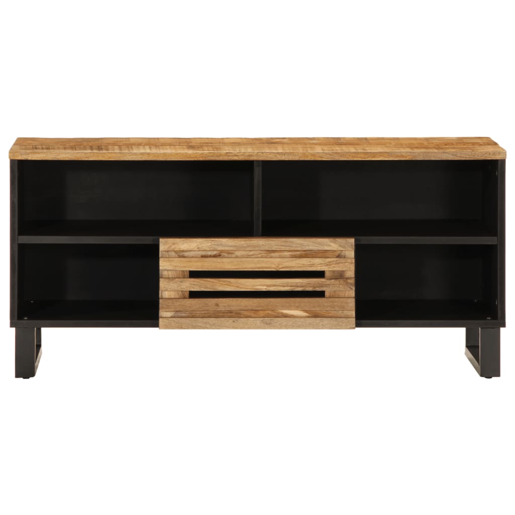 Mobile Porta TV-Mobile per TV-Credenza TV 100x34x46 cm in Massello di Mango Grezzo