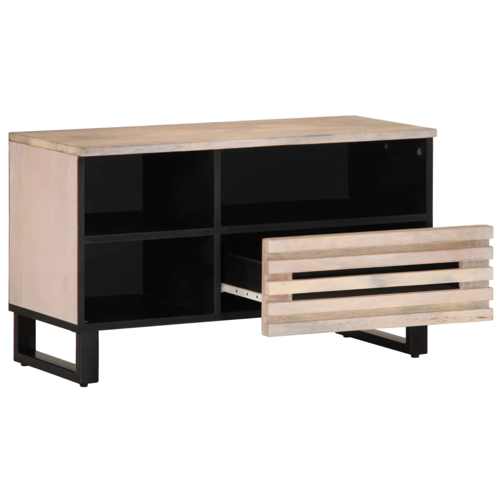 Mobile Porta TV-Mobile per TV-Credenza TV 80x34x46 cm in Legno Massello di Mango