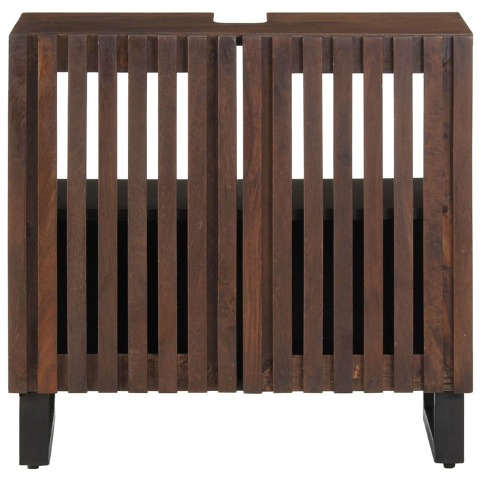 vidaXL Mobile Lavabo da Bagno 62x34x58cm Marrone Legno Massello Mango