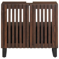 Mobile Lavabo da Bagno-Armadietto da bagno 62x34x58cm Marrone Legno Massello Mango
