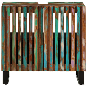 Mobile Lavabo da Bagno-Armadietto da bagno 62x34x58cm in Legno Massello di Acacia 240061