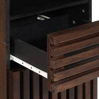 Credenza-Buffet-Armadio da cucina Marrone 38x34x160 cm in Legno Massello di Mango