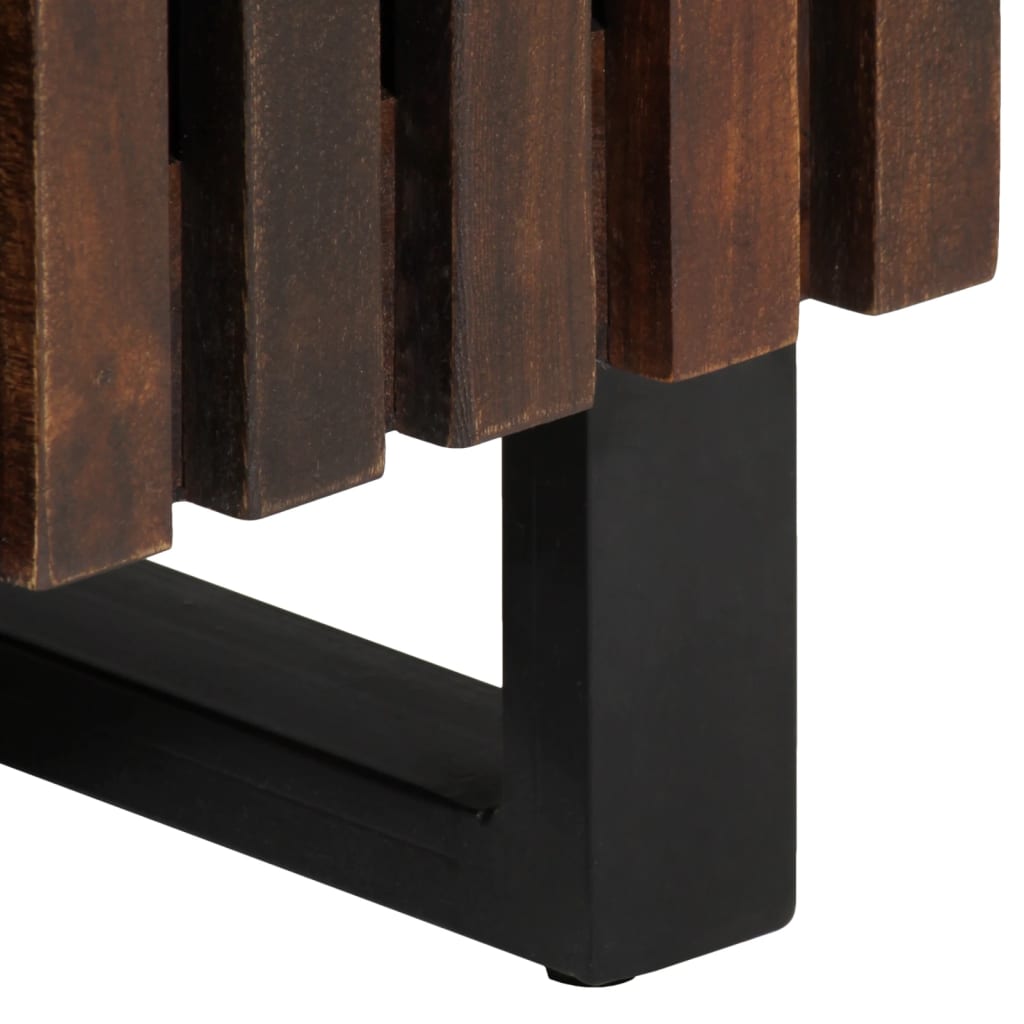 Credenza-Buffet-Armadio da cucina Marrone 38x34x160 cm in Legno Massello di Mango